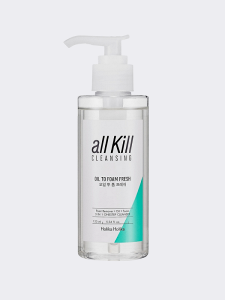 Освежающее гидрофильное масло-пенка Holika Holika All Kill Cleansing Oil To Foam Fresh Освежающее гидрофильное масло-пенка Holika Holika All Kill Cleansing Oil To Foam Fresh