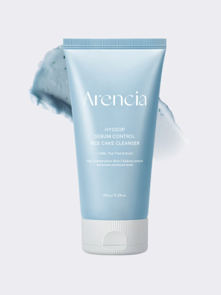 Себорегулирующая пенка с экстрактом иссопа Arencia Hyssop Sebum Control Rice Cake Cleanser