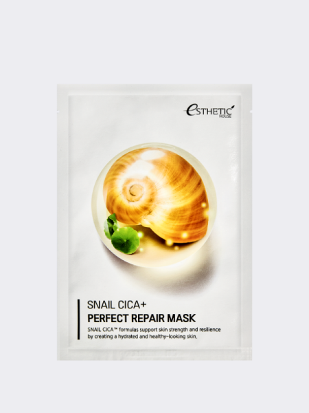 Тканевая маска для лица с муцином улитки и центеллой ESTHETIC HOUSE Snail Cica+ Perfect Repair Mask Тканевая маска для лица с муцином улитки и центеллой ESTHETIC HOUSE Snail Cica+ Perfect Repair Mask