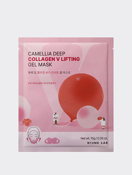 Лифтинг-маска для овала лица с экстрактом камелии и коллагеном Round Lab Camellia Deep Collagen V Lifting Gel Mask