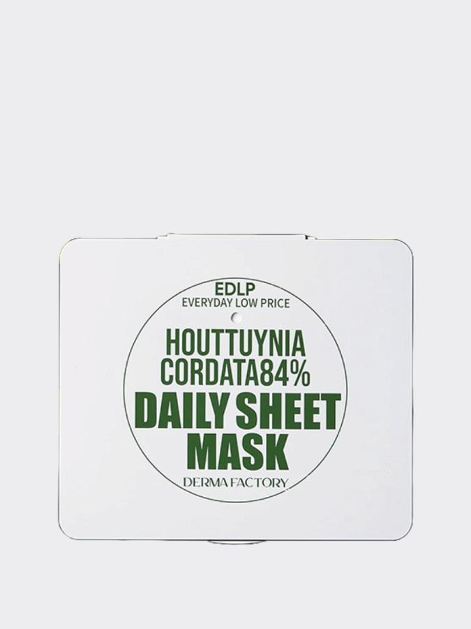 Набор тканевых масок для лица с экстрактом хауттюйнии Derma Factory Houttuynia Cordata 84% Daily Sheet Mask