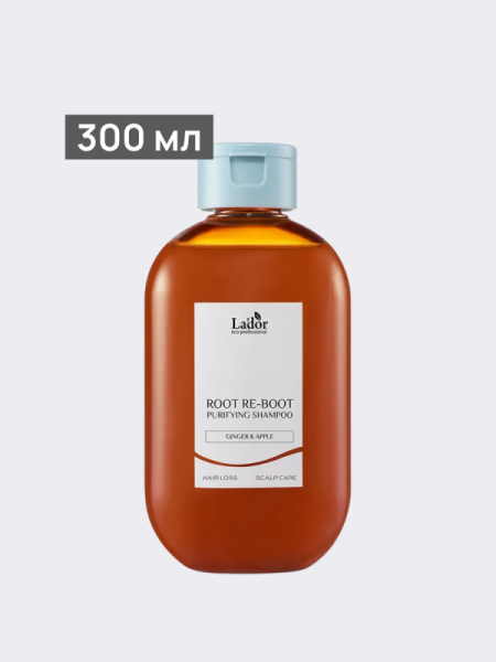 Очищающий шампунь для волос с экстрактом женьшеня и яблока La’dor Root Re-Boot Purifying Shampoo Ginger & Apple