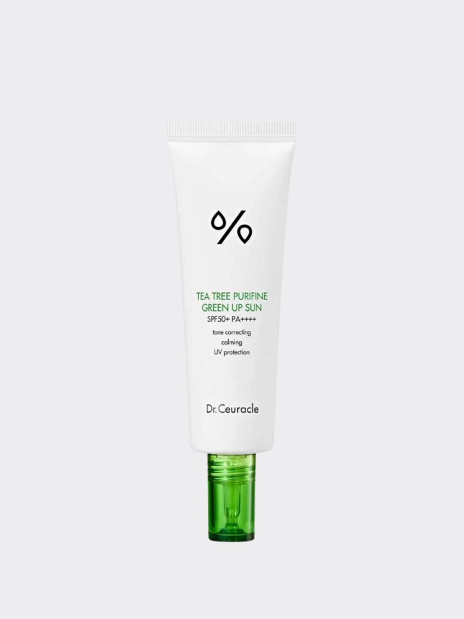 Солнцезащитный крем с чайным деревом Dr.Ceuracle Tea Tree Purifine Green Up Sun SPF50+ PA++++