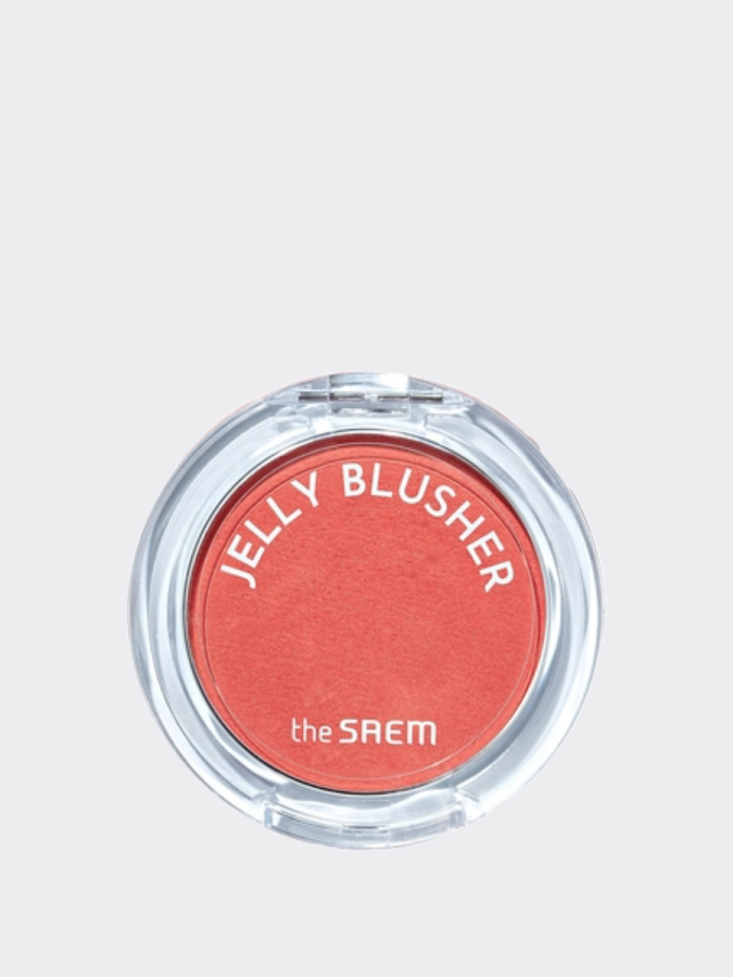 Мягкие румяна с сияющим финишем в оранжевом оттенке The Saem Jelly Blusher OR01 Dazzling Orange