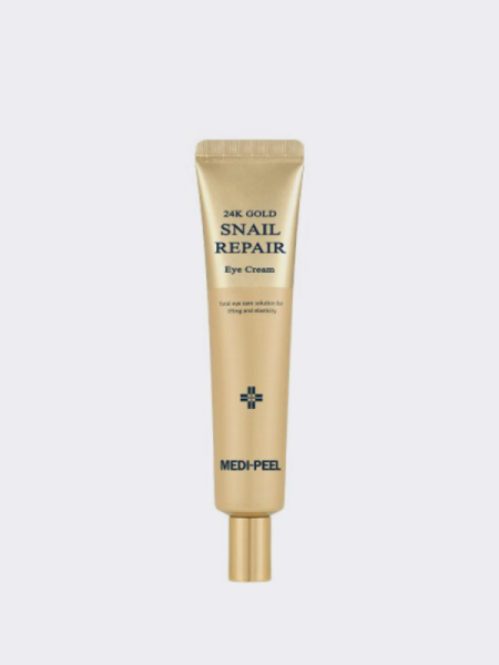 Разглаживающий крем для век с муцином улитки и золотом MEDI-PEEL 24K Gold Snail Repair Eye Cream Разглаживающий крем для век с муцином улитки и золотом MEDI-PEEL 24K Gold Snail Repair Eye Cream