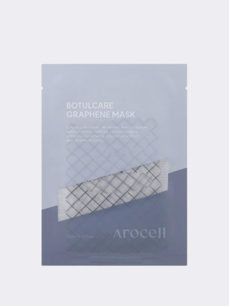 Графеновая подтягивающая маска с эффектом микротоков на основе пептидов Arocell Botulcare Graphene Mask