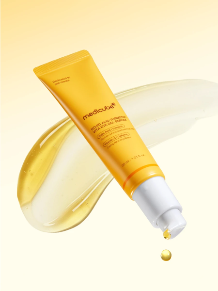 Осветляющий гель-сыворотка для век с экстрактом куркумы Medicube Kojic Acid Turmeric Vita Eye Gel Serum