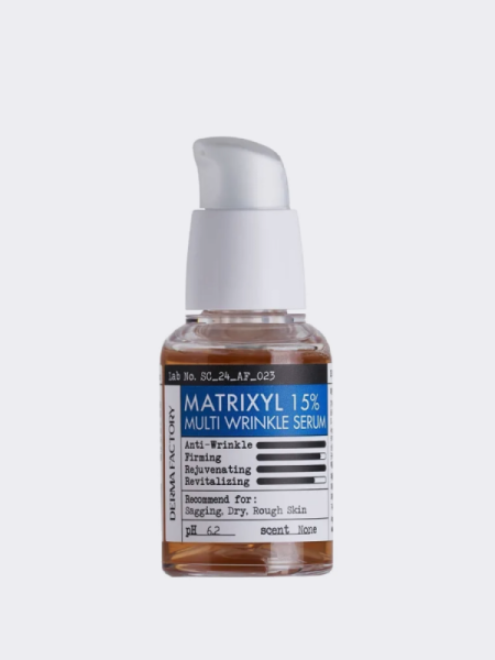Разглаживающая пептидная сыворотка для лица Derma Factory Matrixyl 15% Multi Wrinkle Serum Разглаживающая пептидная сыворотка для лица Derma Factory Matrixyl 15% Multi Wrinkle Serum