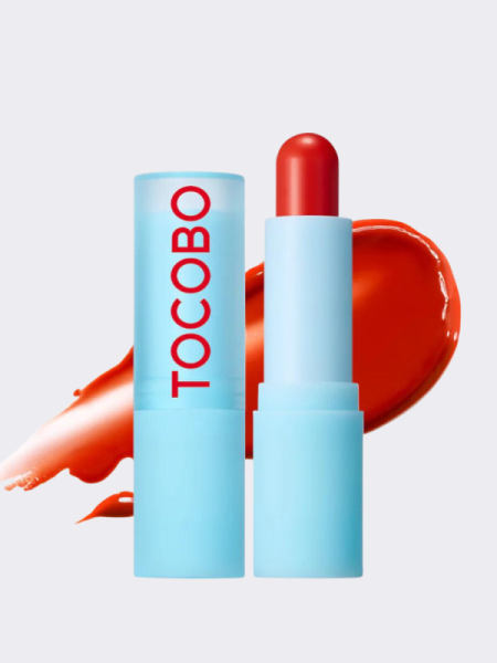 Увлажняющий оттеночный бальзам для губ в красном оттенке TOCOBO Glass Tinted Lip Balm 013 Tangerine Red