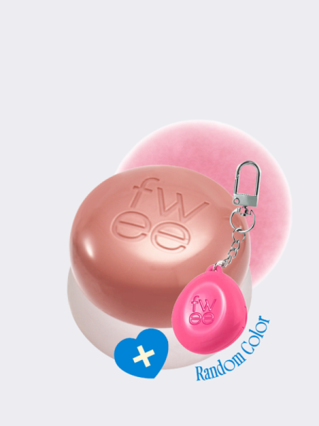 Набор: оттеночное суфле + брелок fwee Lip&Cheek Blurry Pudding Pot Keyring Set ND01 Oh!