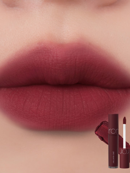 Вельветовый тинт с матовым финишем в тёмном винном оттенке rom&nd Zero Velvet Tint 21 Villain Vest