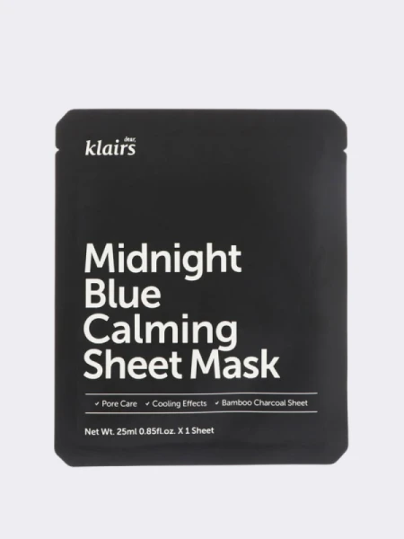 Успокаивающая тканевая маска Dear, Klairs Midnight Blue Calming Sheet Mask Успокаивающая тканевая маска Dear, Klairs Midnight Blue Calming Sheet Mask