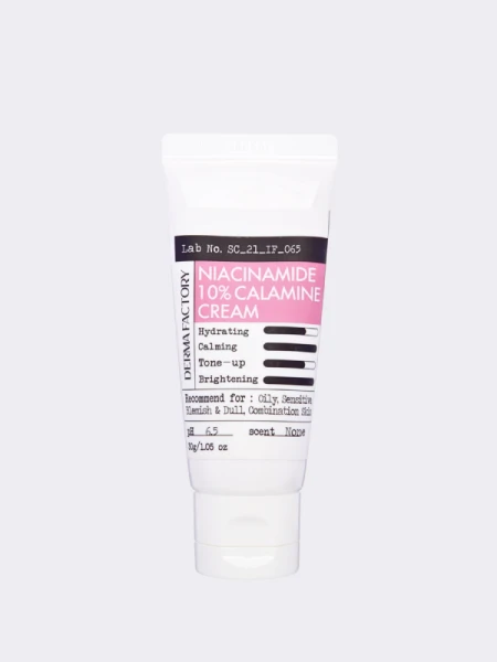 Себорегулирующий крем для лица с ниацинамидом и каламином Derma Factory Niacinamide 10% Calamine Cream Себорегулирующий крем для лица с ниацинамидом и каламином Derma Factory Niacinamide 10% Calamine Cream