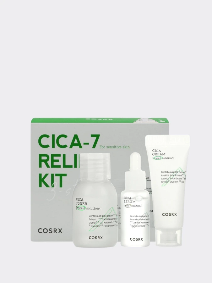 Набор успокаивающих миниатюр с экстрактом центеллы COSRX CICA-7 Relief Kit CICA Trial Kit Набор успокаивающих миниатюр с экстрактом центеллы COSRX CICA-7 Relief Kit CICA Trial Kit