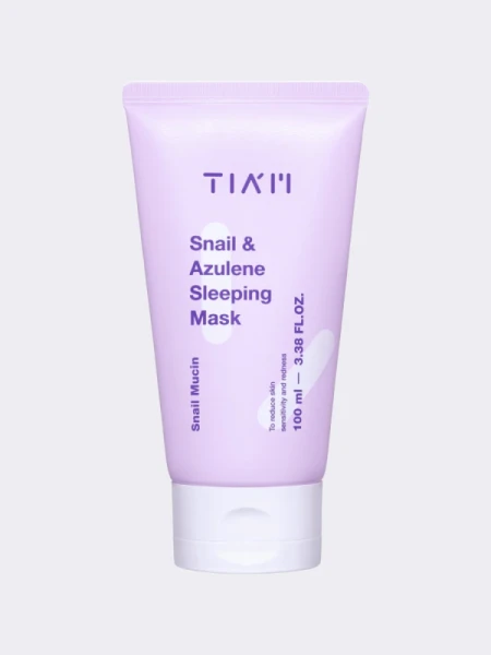 Успокаивающая ночная маска с муцином улитки и азуленом TIAM Snail & Azulene Sleeping Mask Успокаивающая ночная маска с муцином улитки и азуленом TIAM Snail & Azulene Sleeping Mask