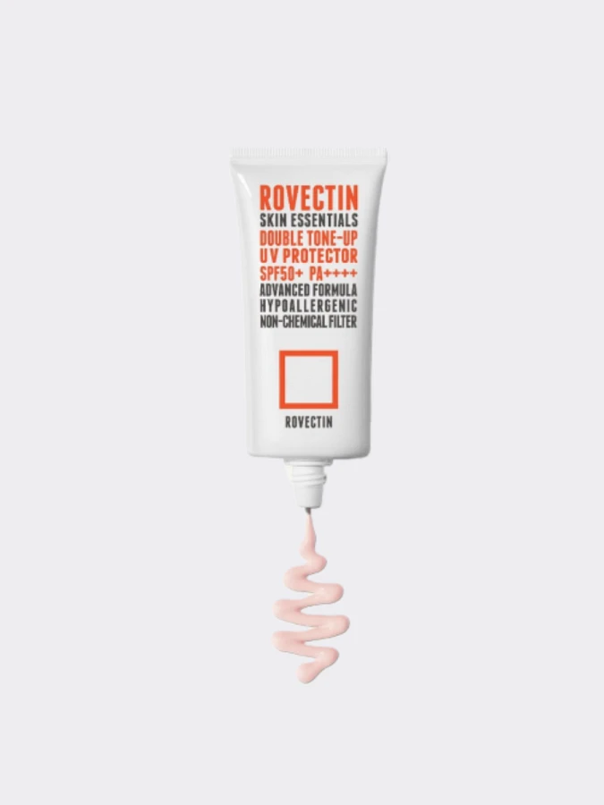 Солнцезащитный крем ROVECTIN Skin Essentials Double Tone-up UV Protector SPF50+ PA++++ Солнцезащитный крем ROVECTIN Skin Essentials Double Tone-up UV Protector SPF50+ PA++++