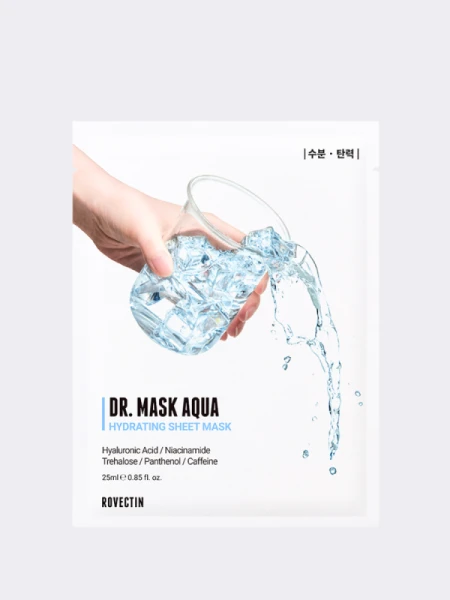 Увлажняющая тканевая маска для лица ROVECTIN Skin Essentials Dr. Mask Aqua Hydrating Sheet Mask Увлажняющая тканевая маска для лица ROVECTIN Skin Essentials Dr. Mask Aqua Hydrating Sheet Mask