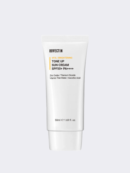 Минеральный солнцезащитный крем для ровного тона кожи ROVECTIN Vita Brightening Tone Up Sun Cream SPF50+PA++++ Минеральный солнцезащитный крем для ровного тона кожи ROVECTIN Vita Brightening Tone Up Sun Cream SPF50+PA++++