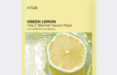 Осветляющая тканевая маска для лица ANUA Green Lemon Vita C Blemish Serum Mask