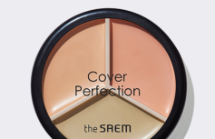 Палетка кремовых корректоров в бежевых оттенках The Saem Cover Perfection Triple Pot Concealer 01 Correct Beige